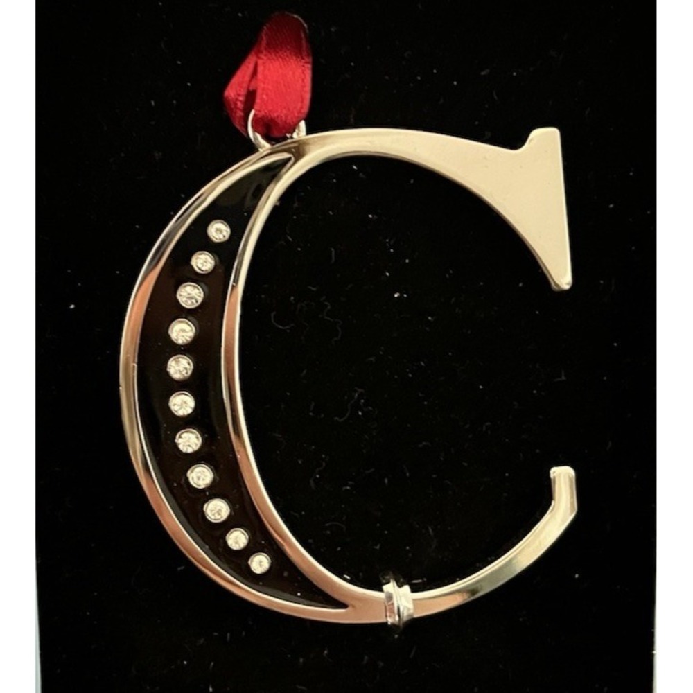 Regent Square Christmas Ornament C Letter Monogram Initial w/ European Crystals